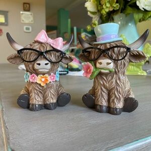 Easter Hobby Lobby Highland Cow Resin Figurines